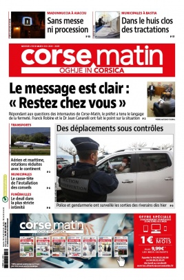 Corse Matin N°26281 du 18 mars 2020 à télécharger sur iPad