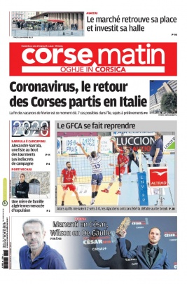 Corse Matin N°26264 du 01 mars 2020 à télécharger sur iPad