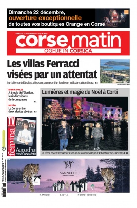 Corse Matin N°26193 du 21 décembre 2019 à télécharger sur iPad