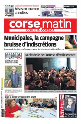 Corse Matin N°26158 du 16 novembre 2019 à télécharger sur iPad