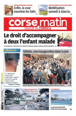 Corse Matin N°26148 du 06 novembre 2019 à télécharger sur iPad