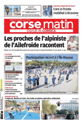 Corse Matin N°26096 du 15 septembre 2019 à télécharger sur iPad