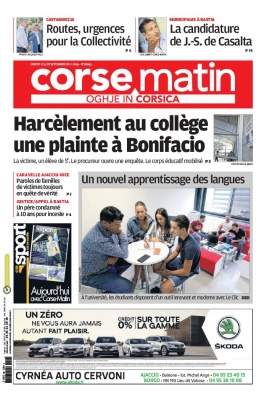 Corse Matin N°26093 du 12 septembre 2019 à télécharger sur iPad