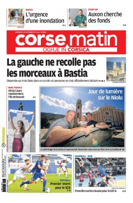 Corse Matin N°26089 du 08 septembre 2019 à télécharger sur iPad