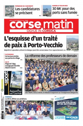 Corse Matin N°26086 du 05 septembre 2019 à télécharger sur iPad