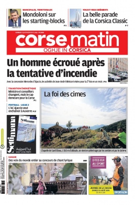 Corse Matin N°26080 du 30 août 2019 à télécharger sur iPad