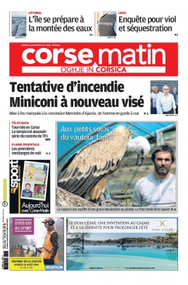 Corse Matin N°26079 du 29 août 2019 à télécharger sur iPad