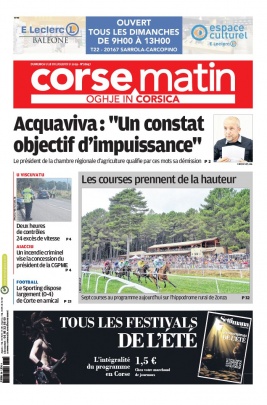 Corse Matin N°26047 du 28 juillet 2019 à télécharger sur iPad