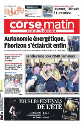 Corse Matin N°26025 du 06 juillet 2019 à télécharger sur iPad