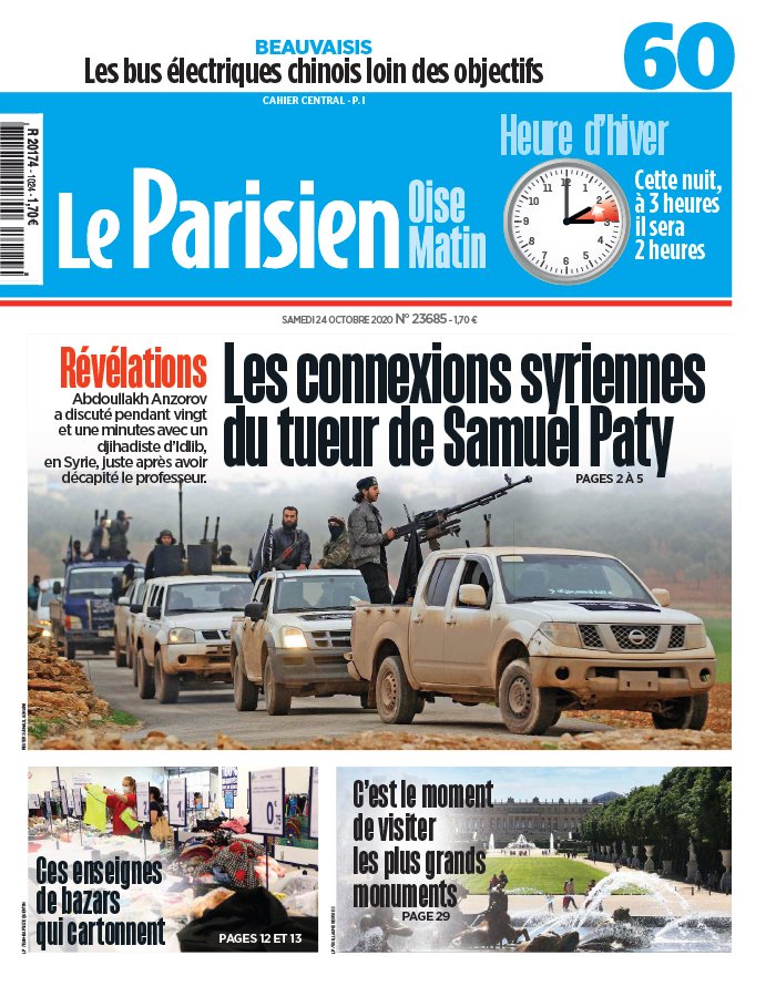 Le Parisien 24 octobre 2020 Le Parisien N°20201024 du 24 octobre 2020 à télécharger sur iPad