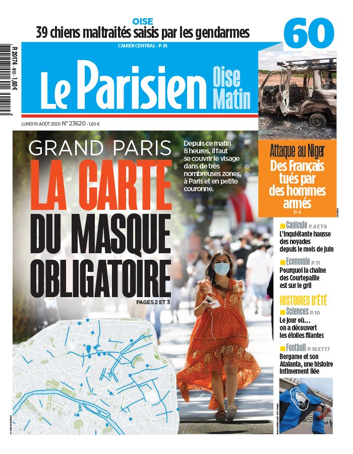 Le Parisien 10 août 2020 Le Parisien N°20200810 du 10 août 2020 à télécharger sur iPad