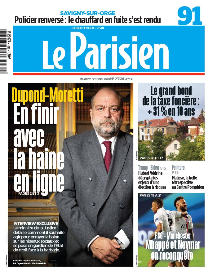Le Parisien 20 octobre 2020 Le Parisien N°20201020 du 20 octobre 2020 à télécharger sur iPad
