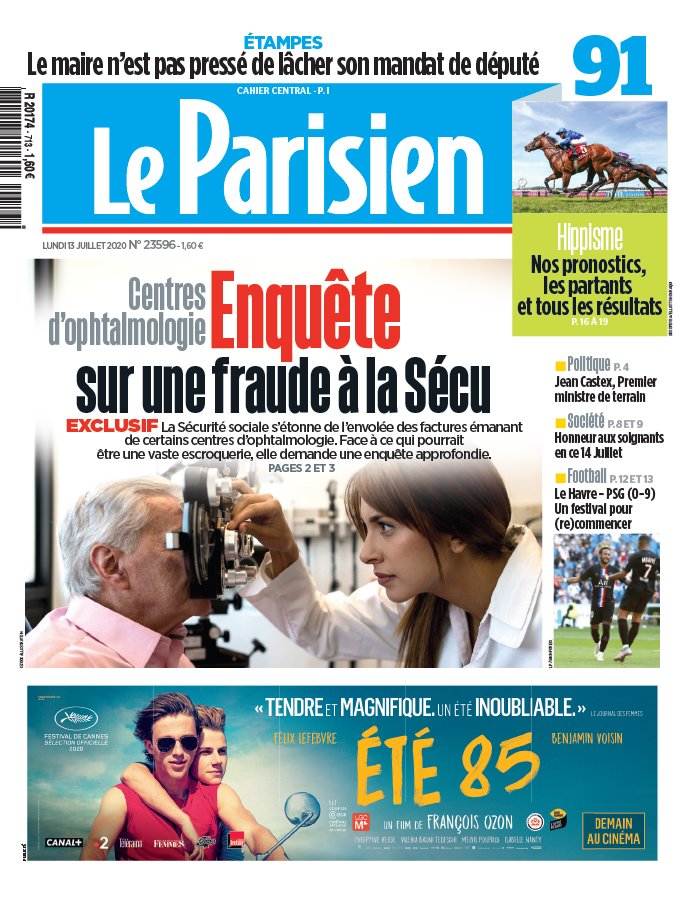 Le Parisien 13 juillet 2020 Le Parisien N°20200713 du 13 juillet 2020 à télécharger sur iPad