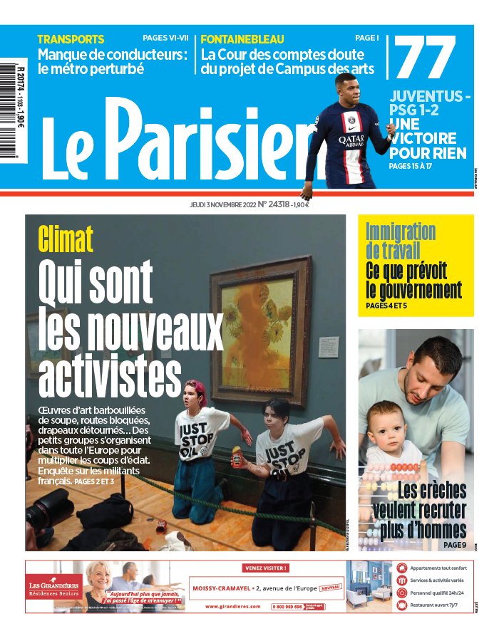 Le Parisien N°20221103 du 03 novembre 2022 à télécharger sur iPad