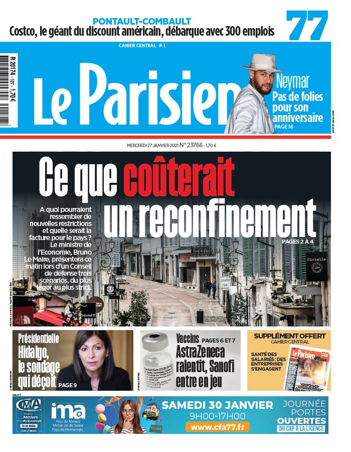 Le Parisien 27 janvier 2021 Le Parisien N°20210127 du 27 janvier 2021 à télécharger sur iPad