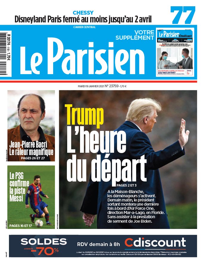 Le Parisien 19 janvier 2021 Le Parisien N°20210119 du 19 janvier 2021 à télécharger sur iPad