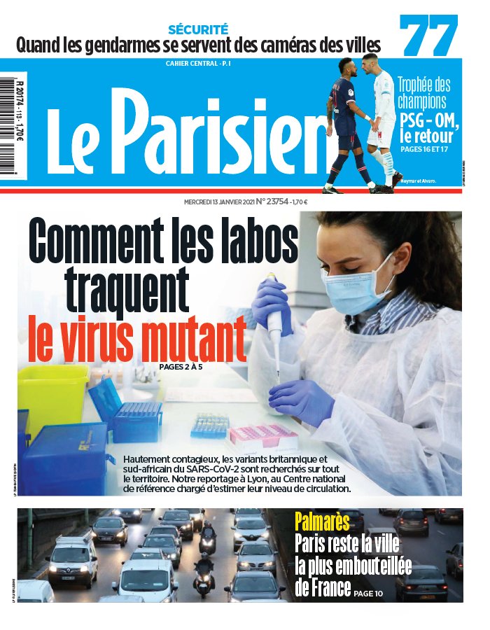 Le Parisien 13 janvier 2021 Le Parisien N°20210113 du 13 janvier 2021 à télécharger sur iPad