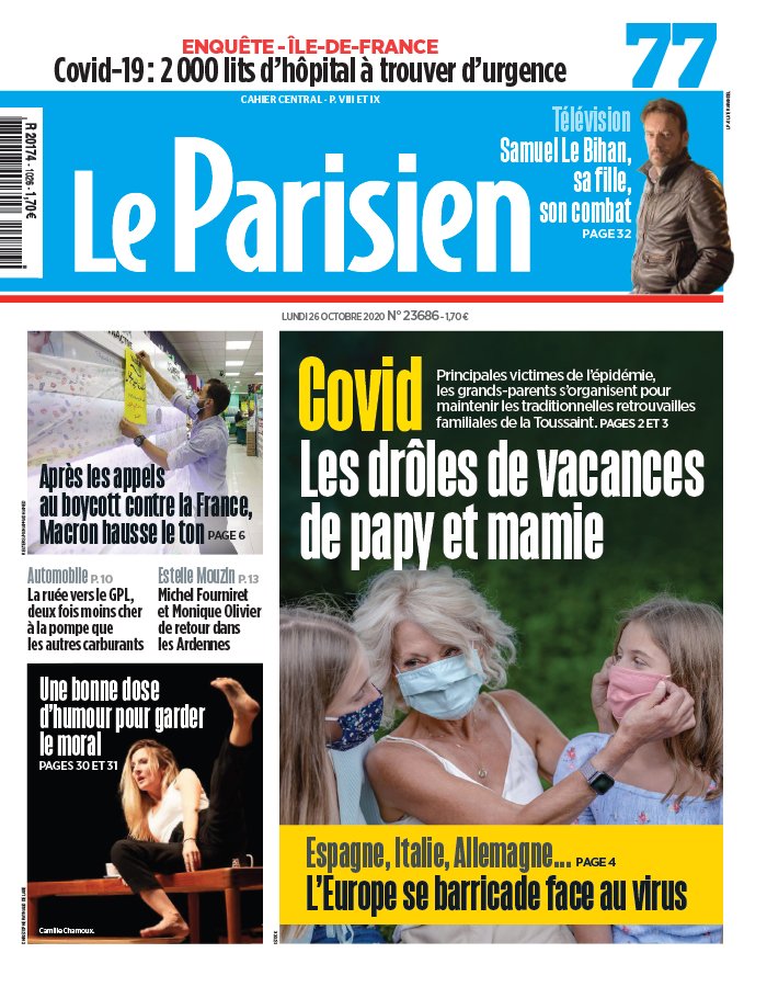 Le Parisien 26 octobre 2020 Le Parisien N°20201026 du 26 octobre 2020 à télécharger sur iPad