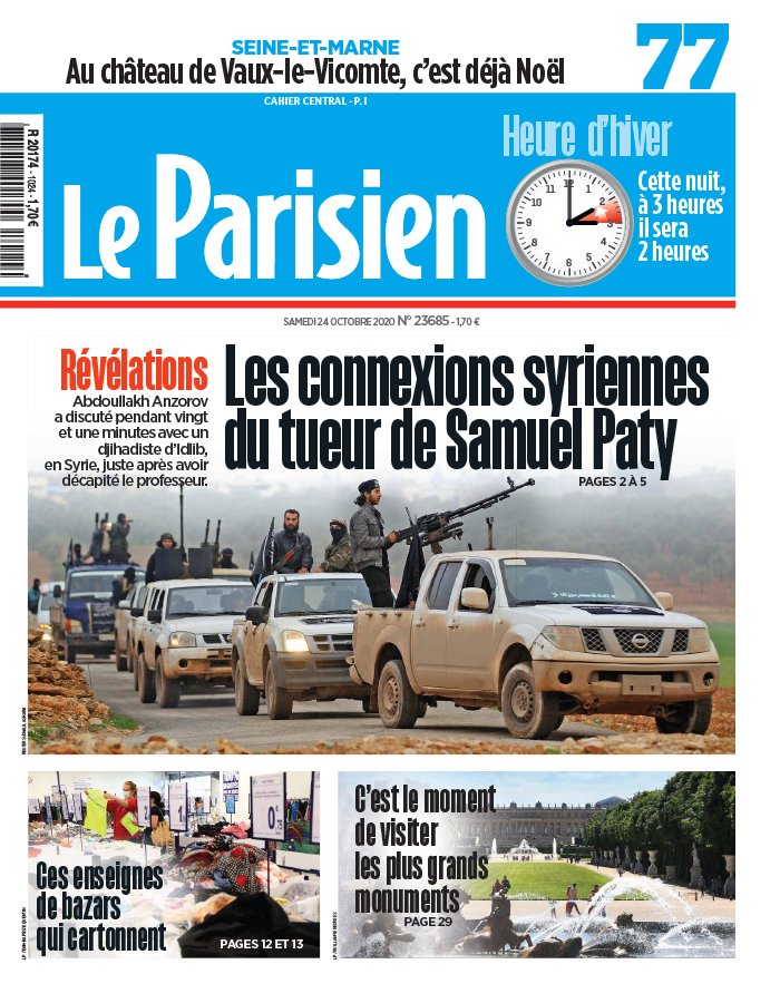 Le Parisien 24 octobre 2020 Le Parisien N°20201024 du 24 octobre 2020 à télécharger sur iPad