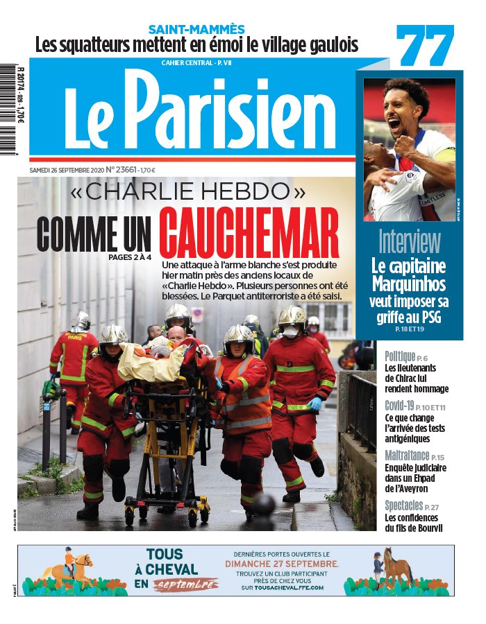 Le Parisien 26 septembre 2020 Le Parisien N°20200926 du 26 septembre 2020 à télécharger sur iPad