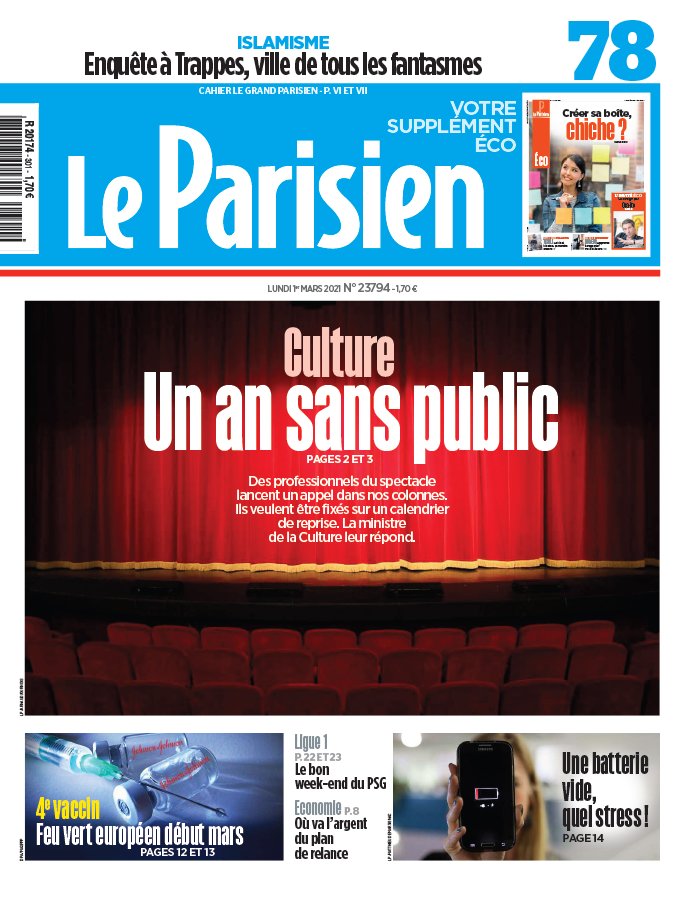 Le Parisien N°20210301 du 01 mars 2021 à télécharger sur iPad