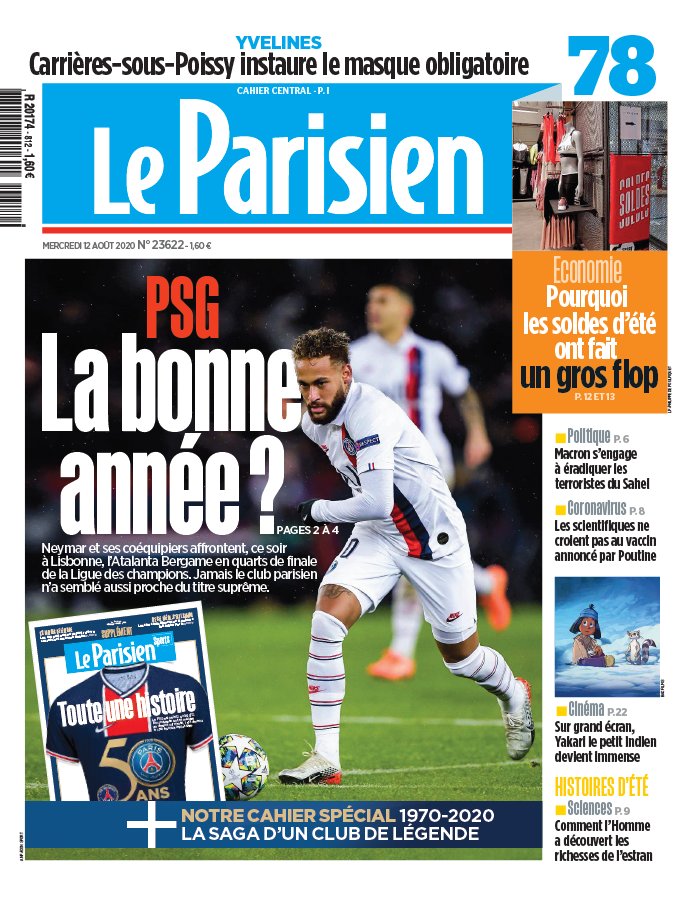 Le Parisien 12 août 2020 Le Parisien N°20200812 du 12 août 2020 à télécharger sur iPad