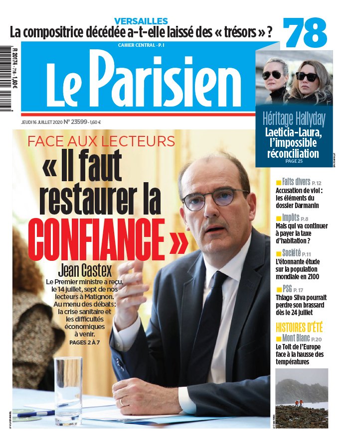 Le Parisien 16 juillet 2020 Le Parisien N°20200716 du 16 juillet 2020 à télécharger sur iPad