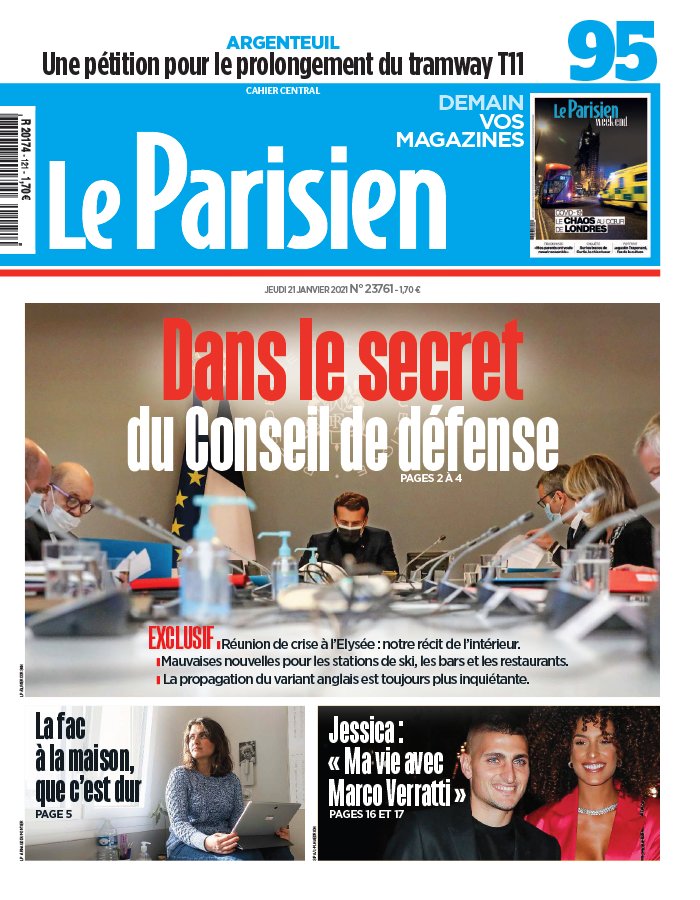 Le Parisien 21 janvier 2021 Le Parisien N°20210121 du 21 janvier 2021 à télécharger sur iPad