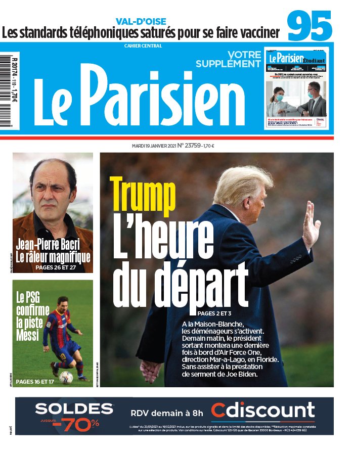 Le Parisien 19 janvier 2021 Le Parisien N°20210119 du 19 janvier 2021 à télécharger sur iPad