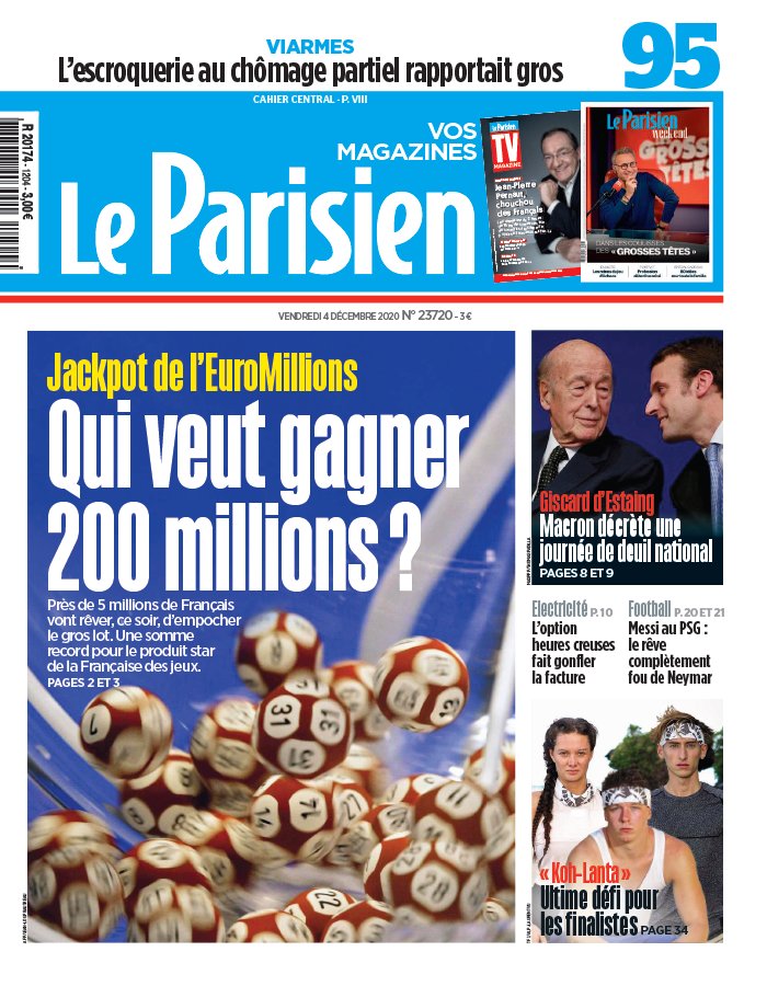 Le Parisien 04 décembre 2020 Le Parisien N°20201204 du 04 décembre 2020 à télécharger sur iPad
