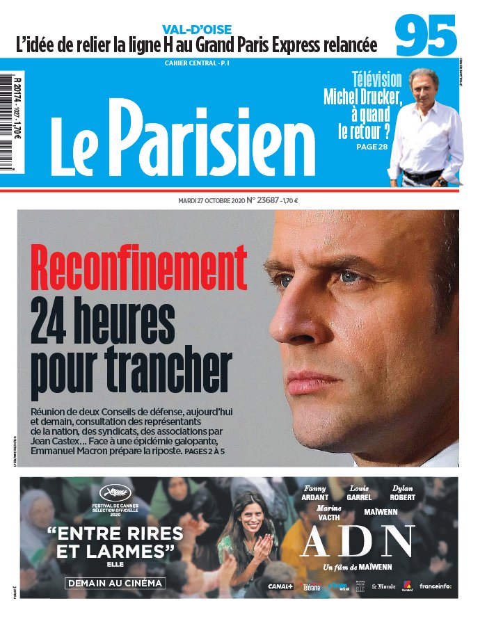 Le Parisien 27 octobre 2020 Le Parisien N°20201027 du 27 octobre 2020 à télécharger sur iPad