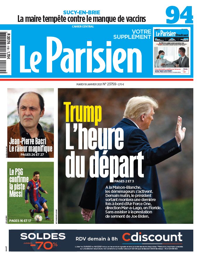 Le Parisien 19 janvier 2021 Le Parisien N°20210119 du 19 janvier 2021 à télécharger sur iPad