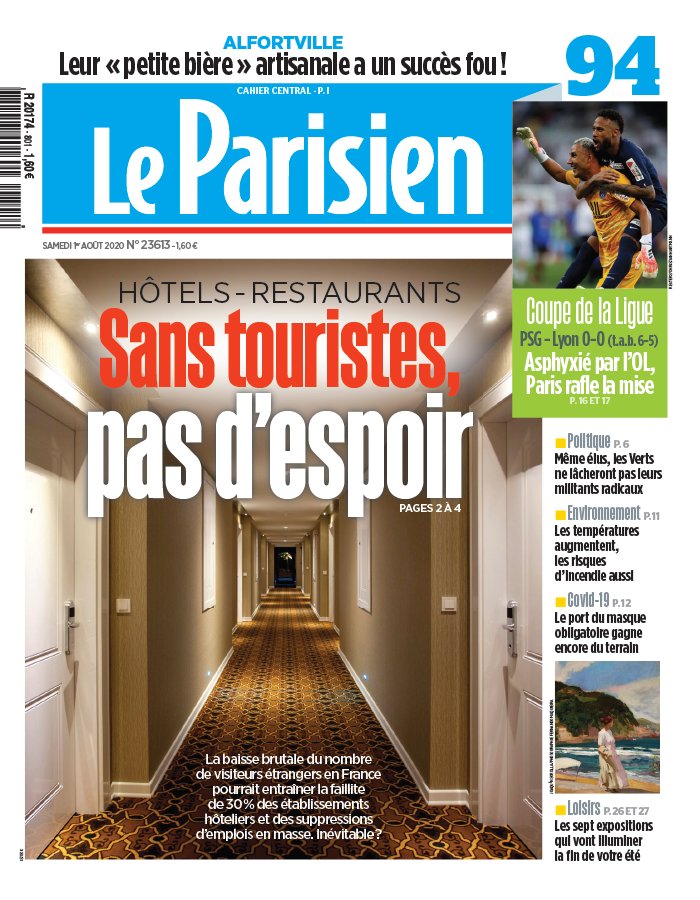 Le Parisien 01 août 2020 Le Parisien N°20200801 du 01 août 2020 à télécharger sur iPad