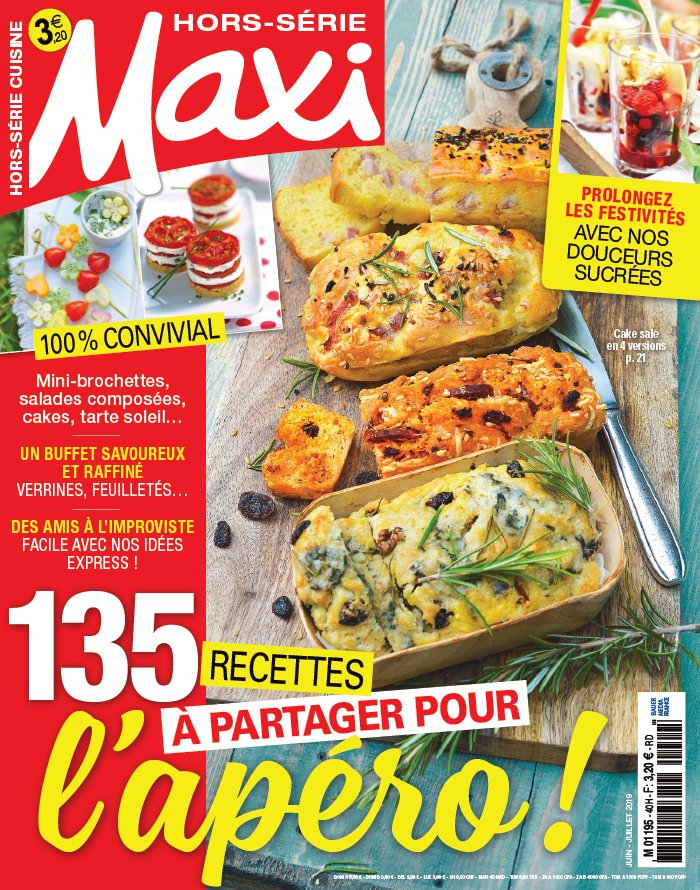 Maxi Hors-série Cuisine 13 mai 2019 Abonnement à MAXI HORS-SERIE CUISINE Pas Cher avec le BOUQUET ePresse.fr