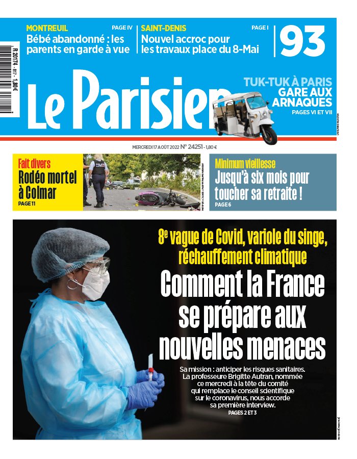 Le Parisien N°20220817 Du 17 Août 2022 à Télécharger Sur IPad