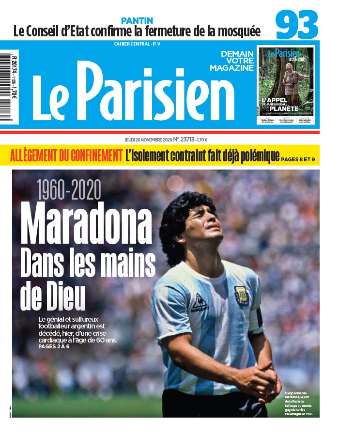 Le Parisien 26 novembre 2020 Le Parisien N°20201126 du 26 novembre 2020 à télécharger sur iPad