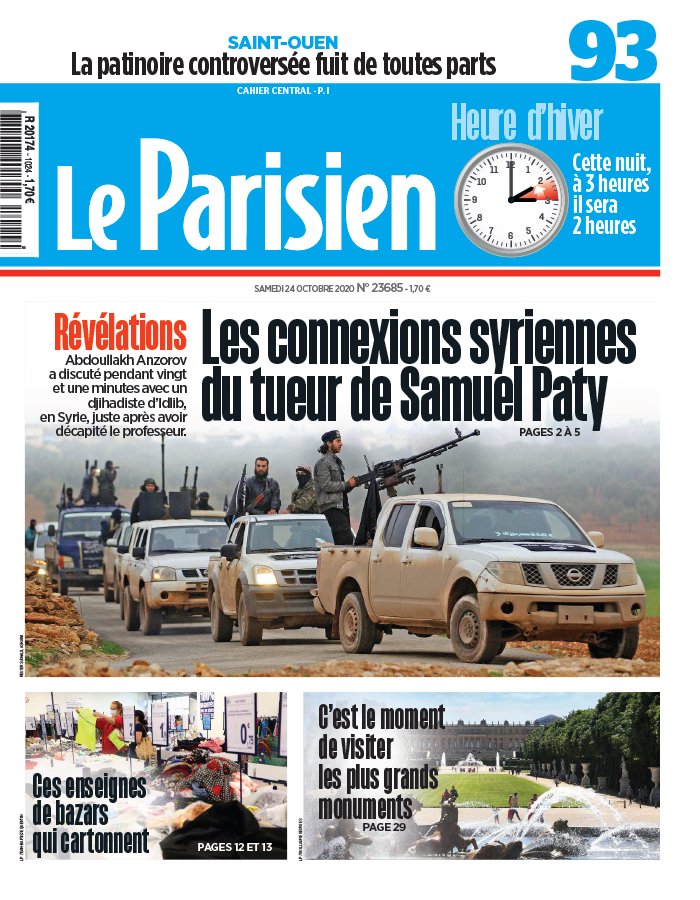 Le Parisien 24 octobre 2020 Le Parisien N°20201024 du 24 octobre 2020 à télécharger sur iPad