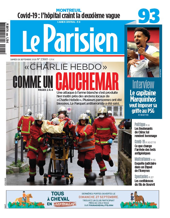 Le Parisien 26 septembre 2020 Le Parisien N°20200926 du 26 septembre 2020 à télécharger sur iPad
