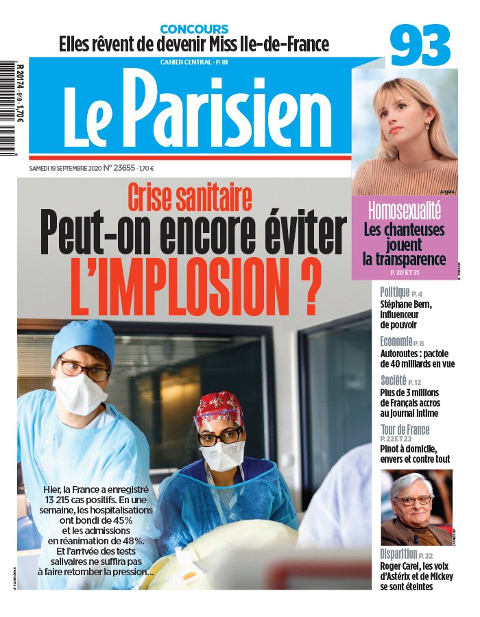 Le Parisien 19 septembre 2020 Le Parisien N°20200919 du 19 septembre 2020 à télécharger sur iPad