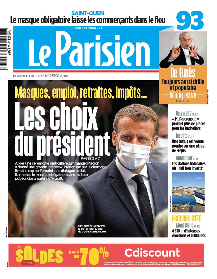 Le Parisien 15 juillet 2020 Le Parisien N°20200715 du 15 juillet 2020 à télécharger sur iPad