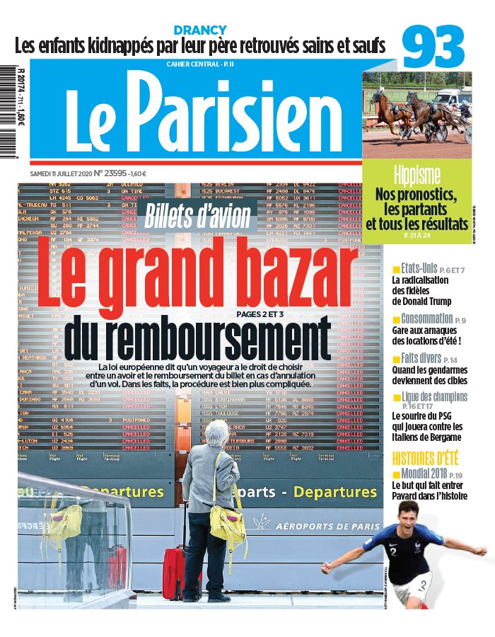 Le Parisien 11 juillet 2020 Le Parisien N°20200711 du 11 juillet 2020 à télécharger sur iPad