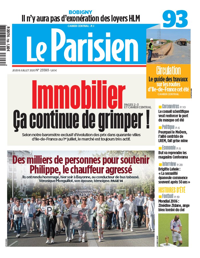 Le Parisien 09 juillet 2020 Le Parisien N°20200709 du 09 juillet 2020 à télécharger sur iPad