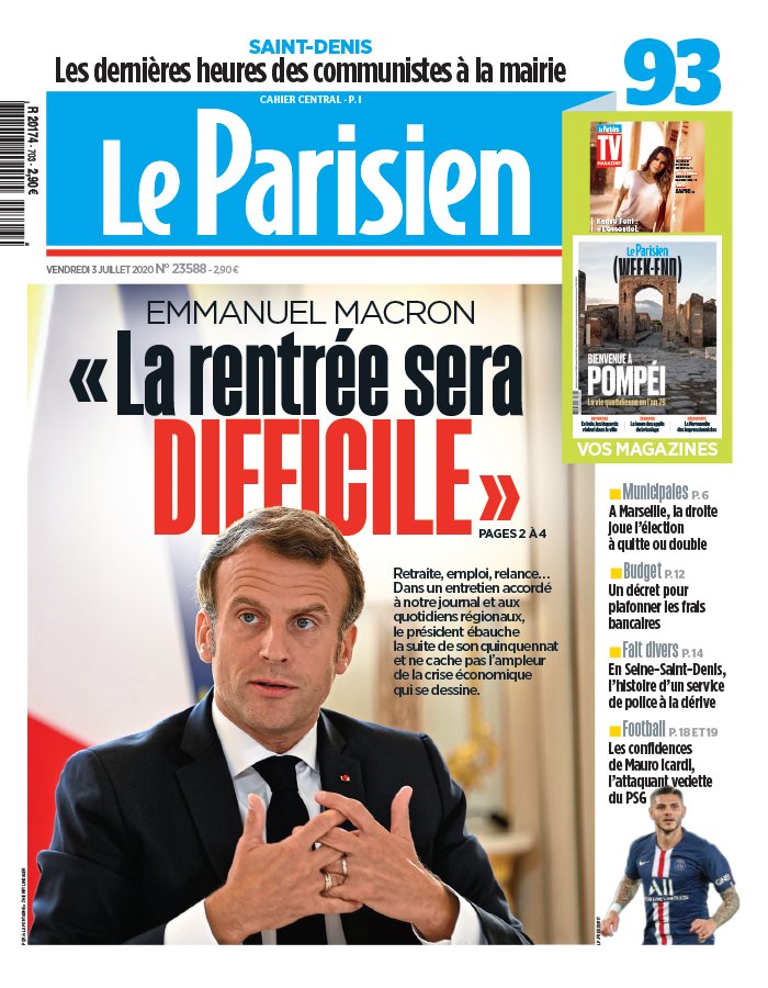 Le Parisien 03 juillet 2020 Le Parisien N°20200703 du 03 juillet 2020 à télécharger sur iPad