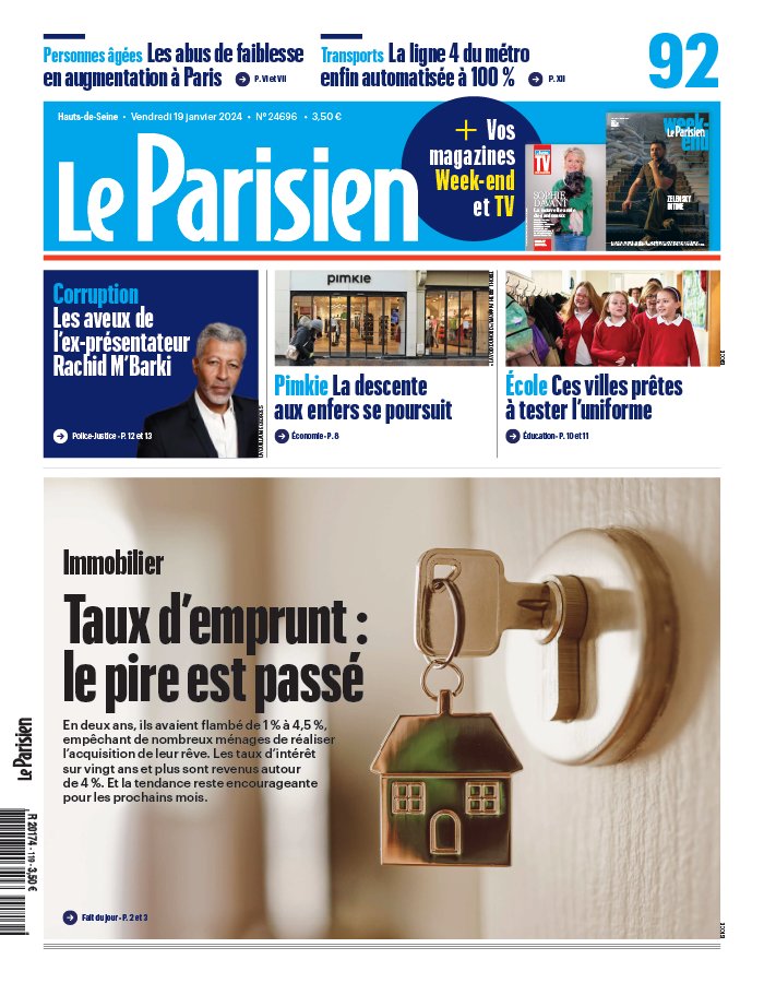 Le Parisien N°20240119 Du 19 Janvier 2024 à Télécharger Sur IPad