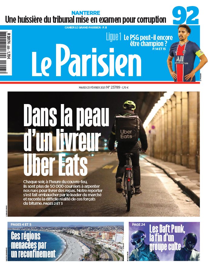 Le Parisien 23 février 2021 Le Parisien N°20210223 du 23 février 2021 à télécharger sur iPad