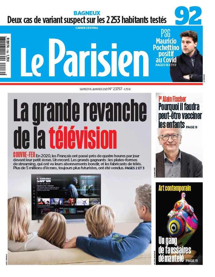 Le Parisien 16 janvier 2021 Le Parisien N°20210116 du 16 janvier 2021 à télécharger sur iPad