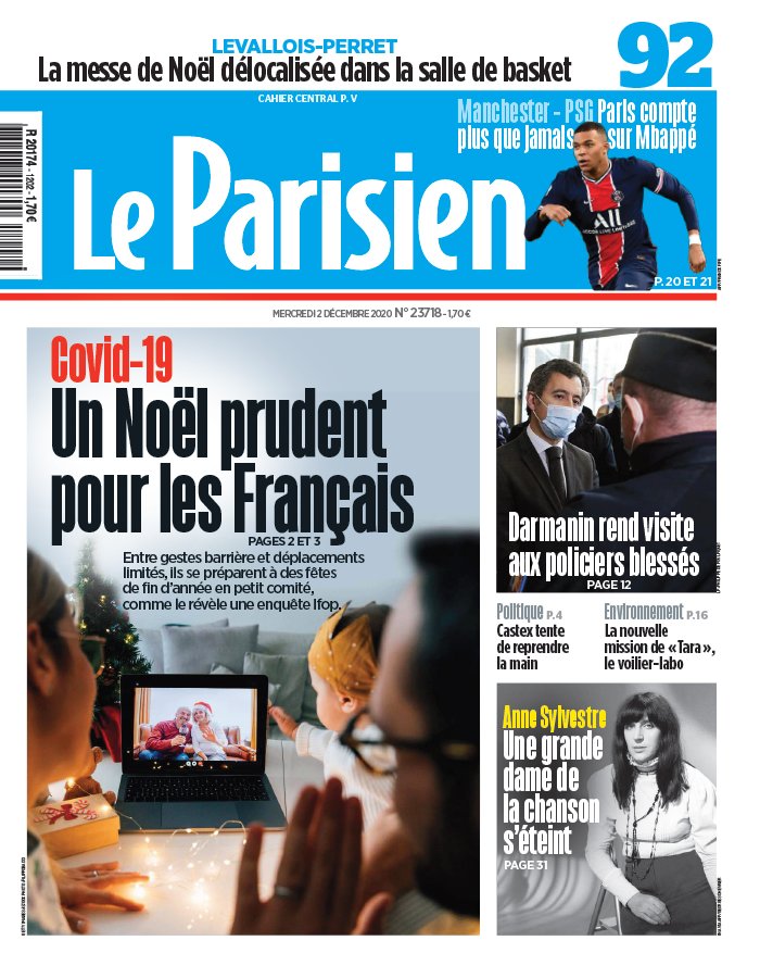 Le Parisien 02 décembre 2020 Le Parisien N°20201202 du 02 décembre 2020 à télécharger sur iPad