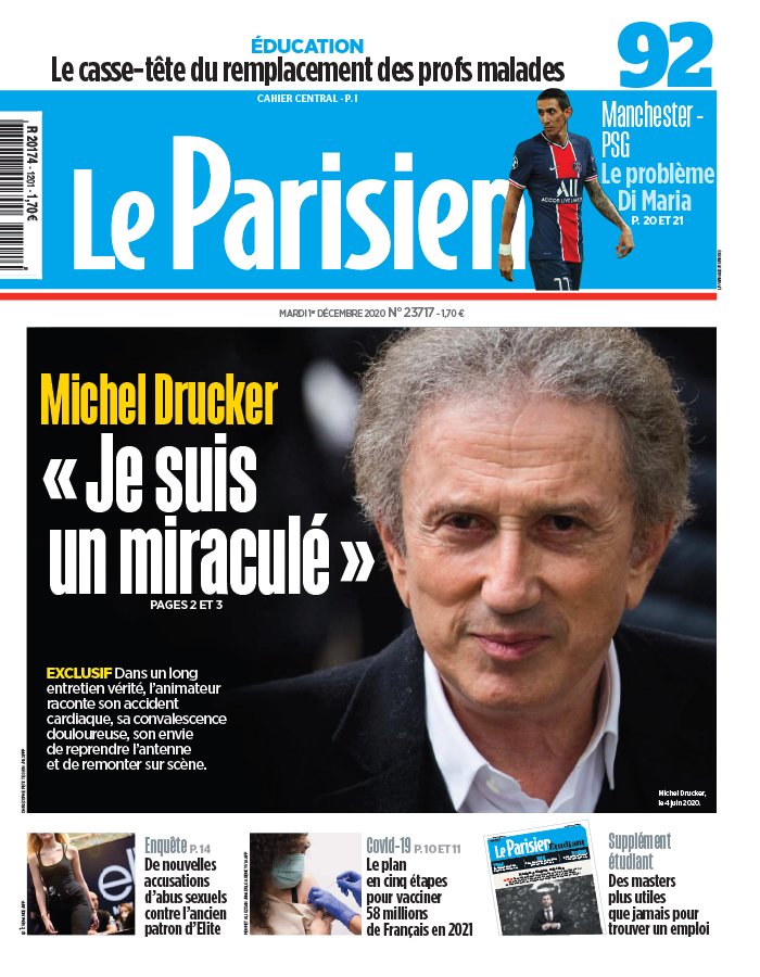 Le Parisien 01 décembre 2020 Le Parisien N°20201201 du 01 décembre 2020 à télécharger sur iPad