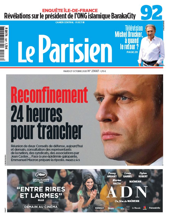Le Parisien 27 octobre 2020 Le Parisien N°20201027 du 27 octobre 2020 à télécharger sur iPad