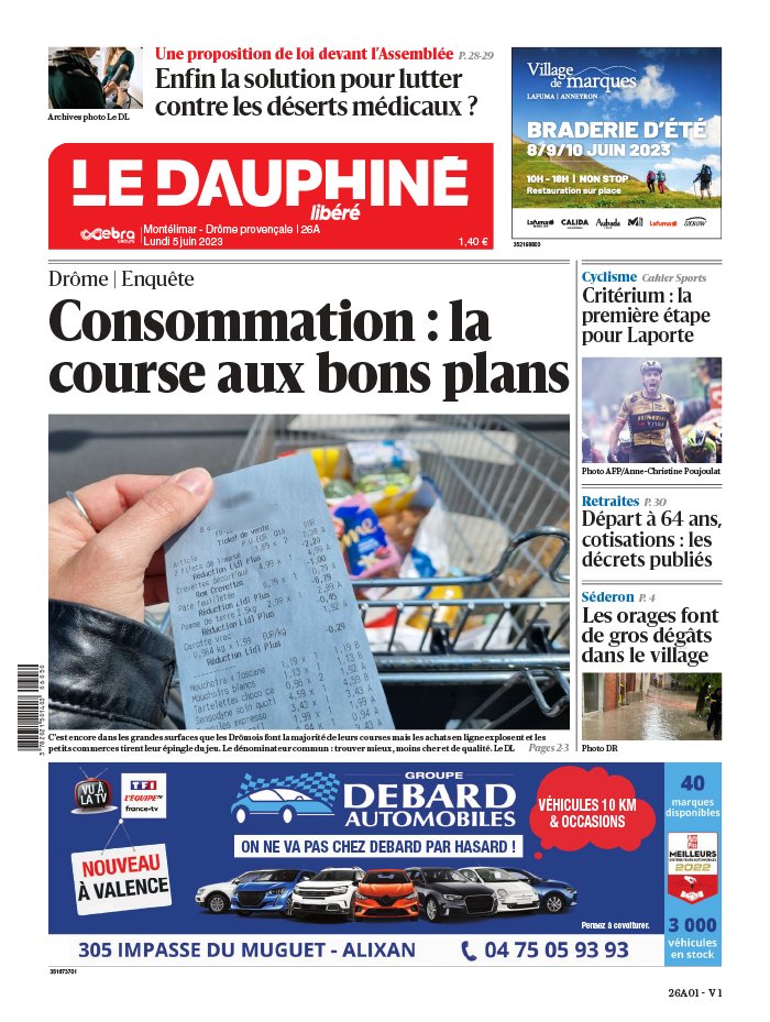 Le Dauphiné Libéré N°20230605 du 05 juin 2023 à télécharger sur iPad